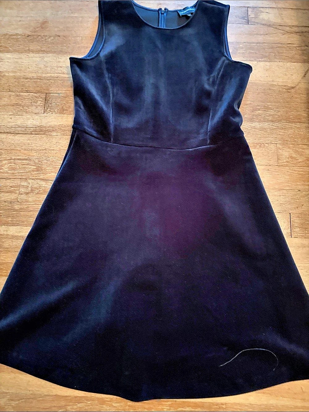 Emporio Armani Velvet Effect Sleeveless Navy Dress Size 46